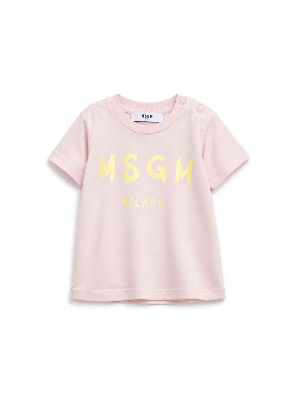 T-shirt per neonata MSGM Kids rosa con stampa grafica logo S6MSUNTH266 MS076 MSGM KIDS 