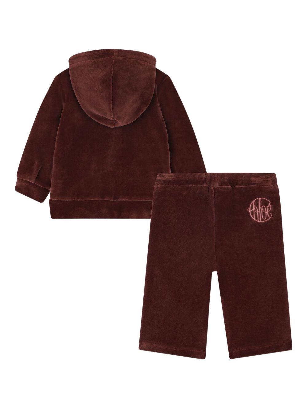 Set tuta sportiva per neonata Chloé Kids rosso con logo ricamato C20722 958 CHLOE' KIDS 