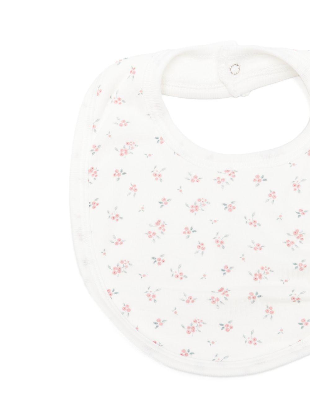 Bavaglino per neoenati Petit Bateau Kids bianco con stampa grafica floreale A0GPR 02 PETIT BATEAU KIDS 