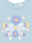 Top Albane per bambina Louise Misha azzurra con ricamo a fiori GRI-S26-C0102 BLUE LOUISE MISHA 