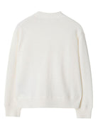 Cardigan per bambino Burberry Kids bianco con dettaglio a quadri 8099631 A1452 BURBERRY KIDS 