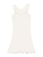 Abito Ebyle per bambina Bonpoint bianco con colletto con increspature S05GDRK00021 002 BONPOINT 