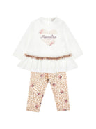 Completo t-shirt e pantaloni per neonata Monnalisa Kids multicolore con stampa leopardata 39H500 8002 0180 MONNALISA KIDS 