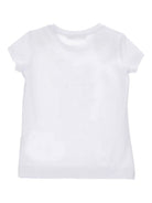 T-shirt per bambina Monnalisa bianca con stampa grafica cane 19G613 7032 0099 MONNALISA KIDS 