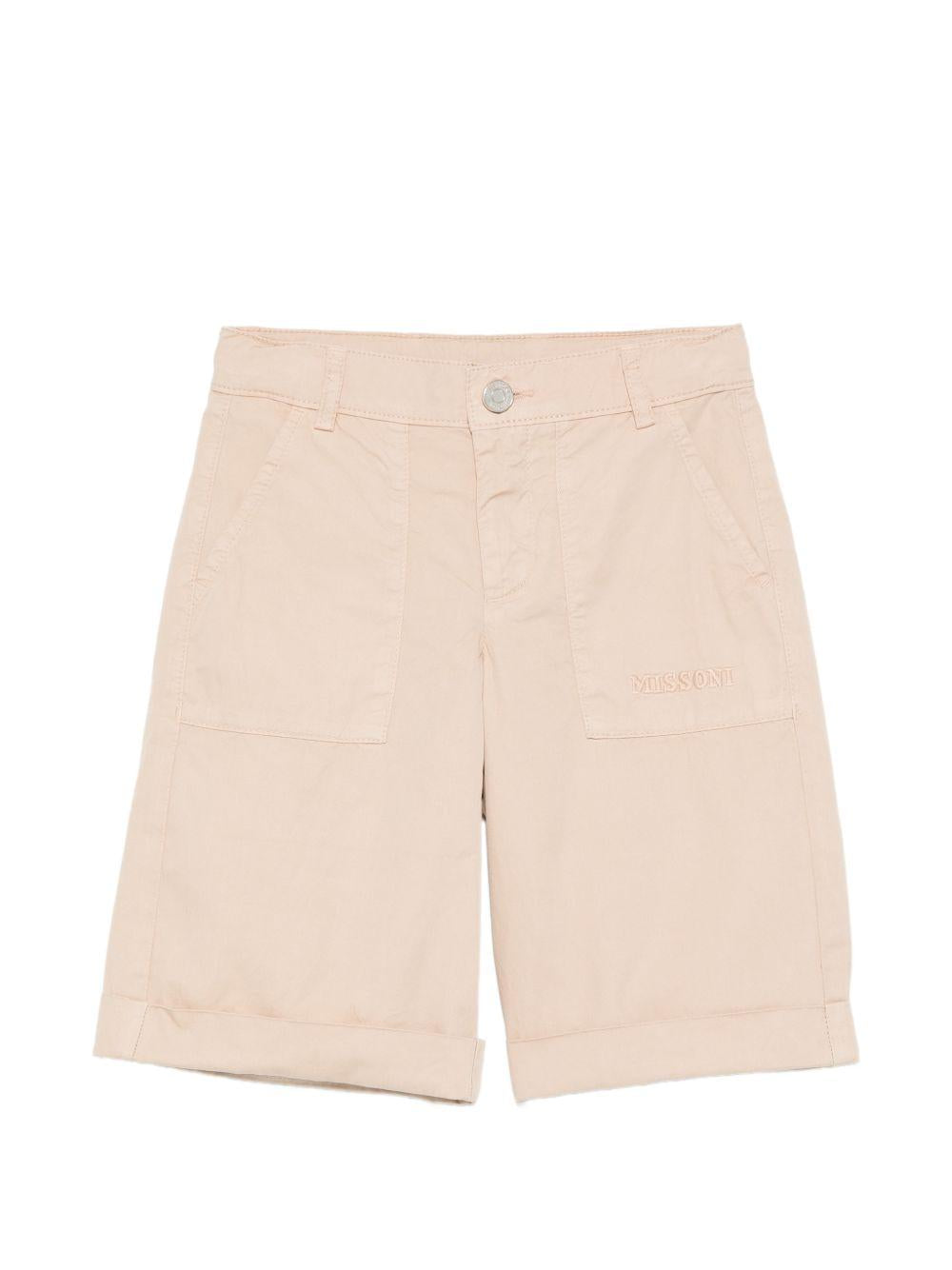 Shorts per bambino Missoni Kids beige con logo ricamato MY6Q09 G0072 130 MISSONI KIDS 