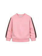 Felpa per bambini Lanvin Enfant rosa con ricamo logo sul davanti N30401 48N LANVIN KIDS 