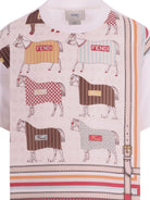 T-shirt per bambino Fendi Kids multicolore con stampa Cavalli Fendi JMI497 AVVY F0T9H FENDI KIDS 