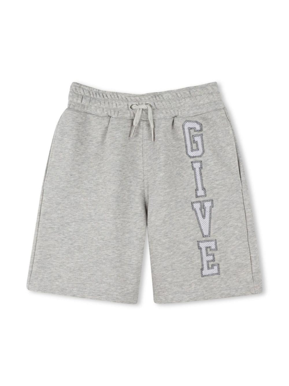 Shorts con ricamo per bambino Givenchy Kids grigio con trama effetto lana H30714 A01 GIVENCHY KIDS 
