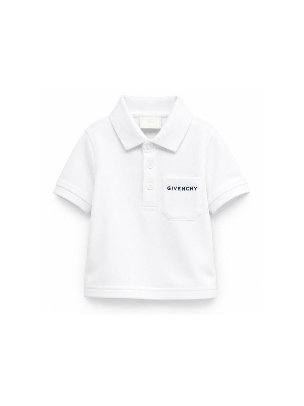 T-shirt per neonato Givenchy Kids bianca con colletto stile polo H31204 10P GIVENCHY KIDS 