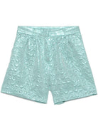 Shorts per donna Merci verde acquamarina in lamé P287P UNICO MERCI 