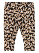 Leggins per neonata Moschino Kids neri con stampa Teddy Bear all-over MHP032LBB8E 84923 MOSCHINO KIDS 