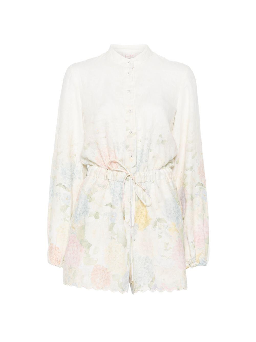 Tuta intera per donna MC2 Saint Barth bianca con stampa floreale all-over JUY001 01889L MC2 ST. BARTH 