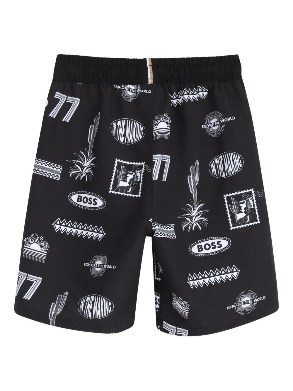 Costume per bambino Boss Kids nero con stampa grafica all-over J52905 09B BOSS KIDS 