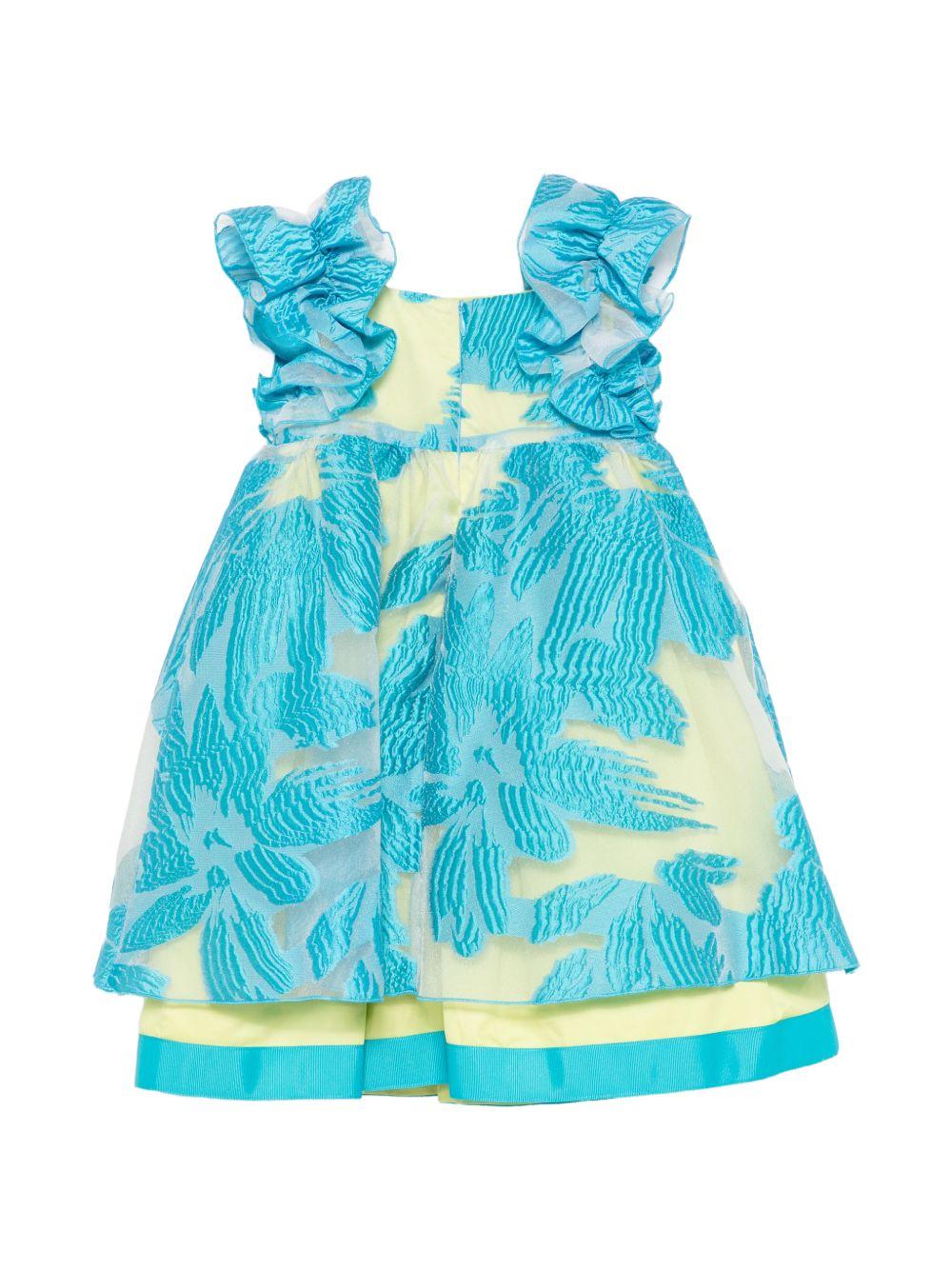 Abito per bambina Mi Mi Sol azzurro con bretelle con ruches MFAB764TS1090 TUR MIMISOL KIDS 