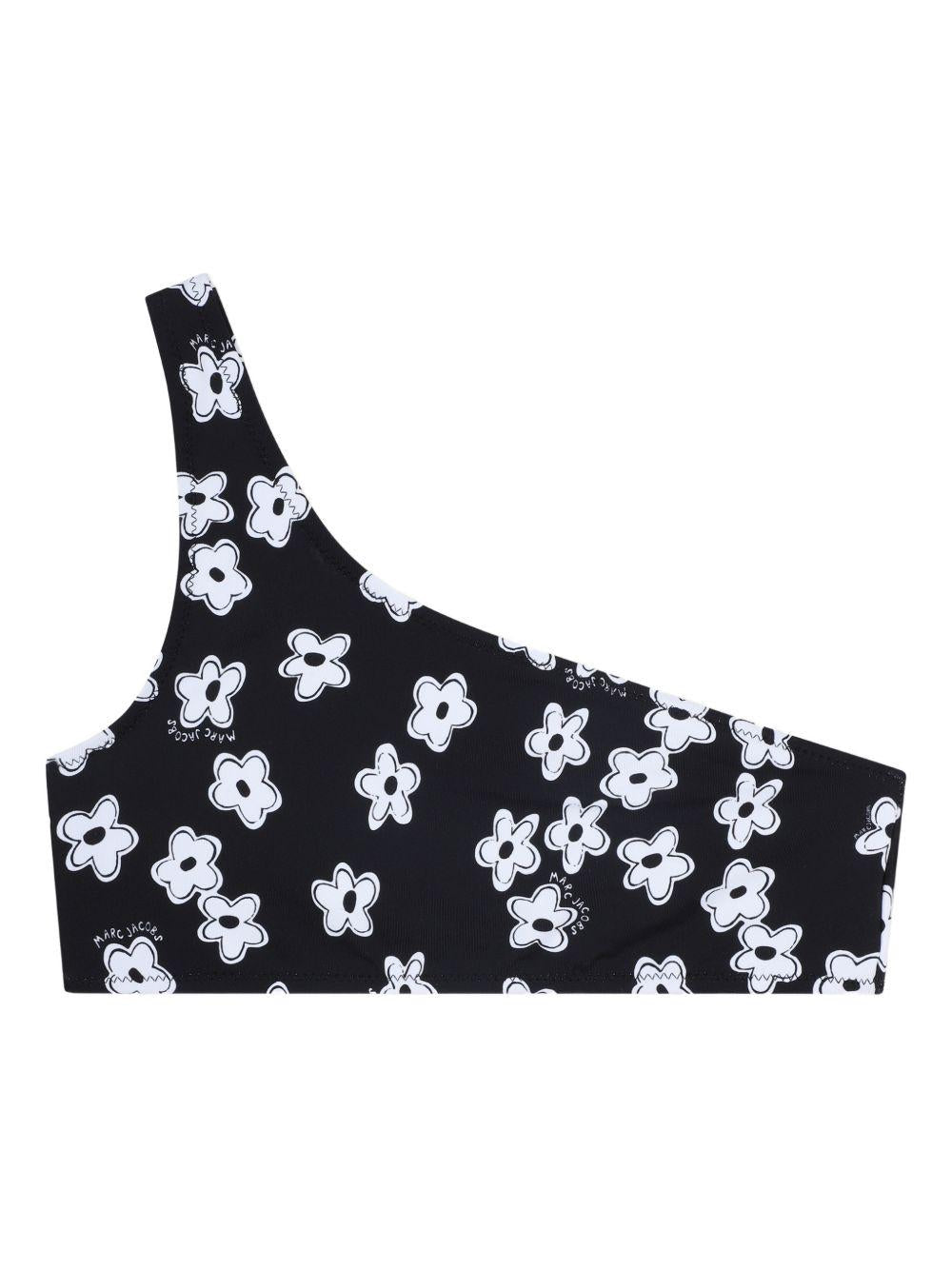 Set due pezzi bikini per bambina The Marc Jacobs Kids nero con stampa fiori W60758 09B THE MARC JACOBS KIDS 