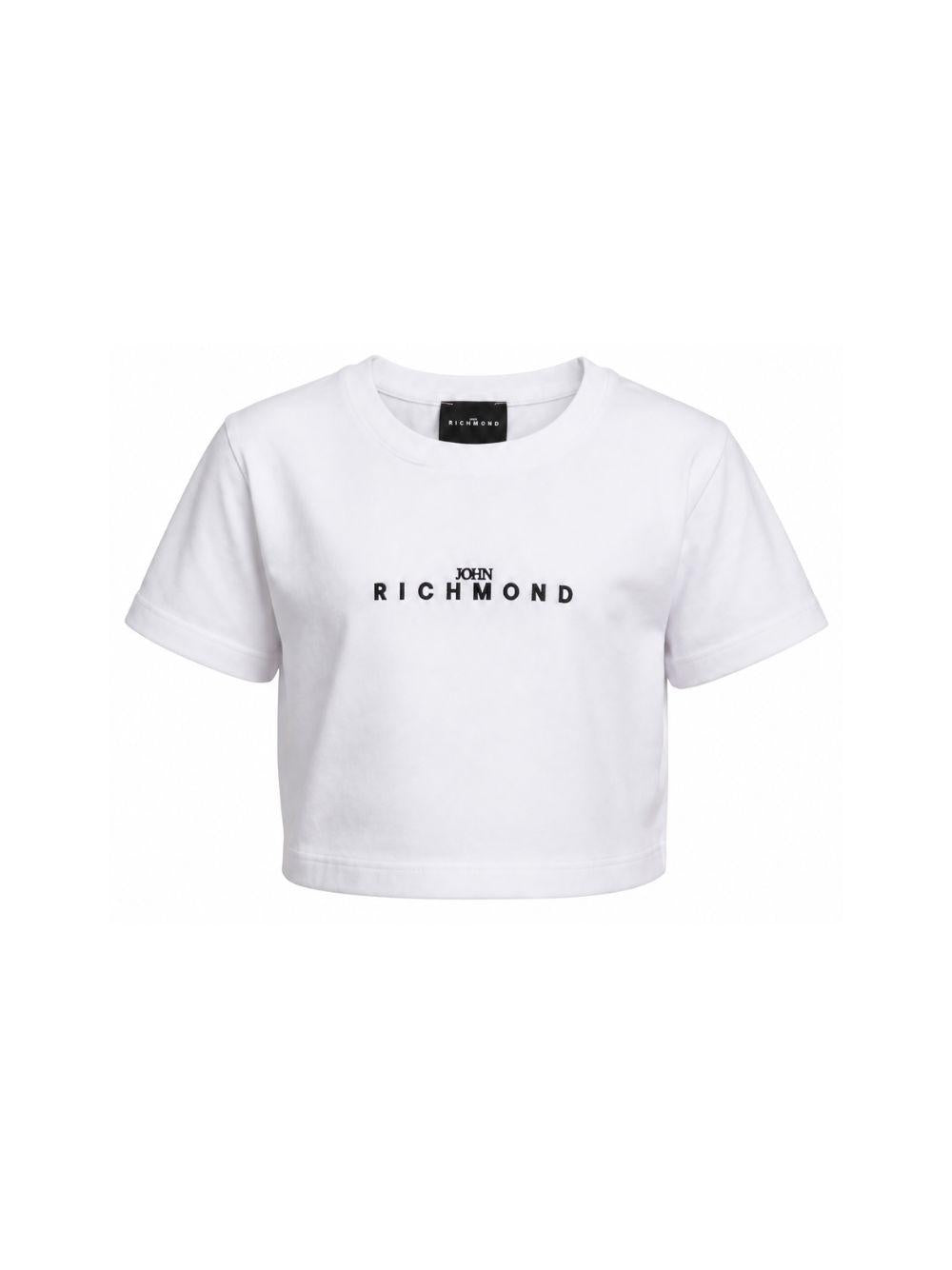 T-shirt per bambina John Richmond Junior bianca modello crop RGP26123TS WHITE JOHN RICHMOND KIDS 