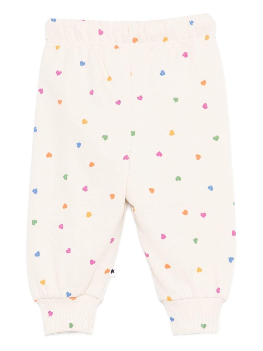 Pantaloni Selena per neonata Molo rosa con stampa a cuori 6S26I205 9537 MOLO KIDS 