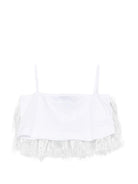 Top per bambina A'lapage bianco con dettaglio frange 25SAGTOP00090 BIANCO A'LAPAGE KIDS 