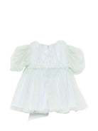 Abito per neonata Alapage azzurro con maniche a sbuffo AL54 CELESTE/LIME A'LAPAGE KIDS 