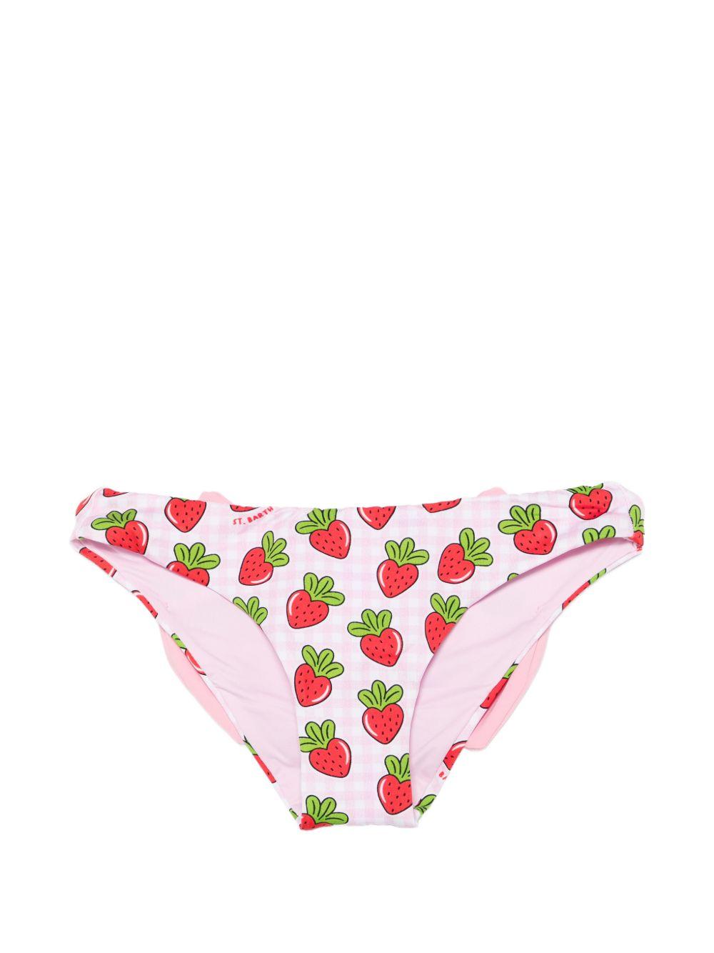 Costume per neonata MC2 Saint Barth Kids rosa con stampa fragole MAD0001 00273L MC2 ST. BARTH KIDS 