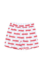 Costume da bagno per bambino Moschino Kids multicolore con stampa logo all-over HML01LLKA02 83678 MOSCHINO KIDS 