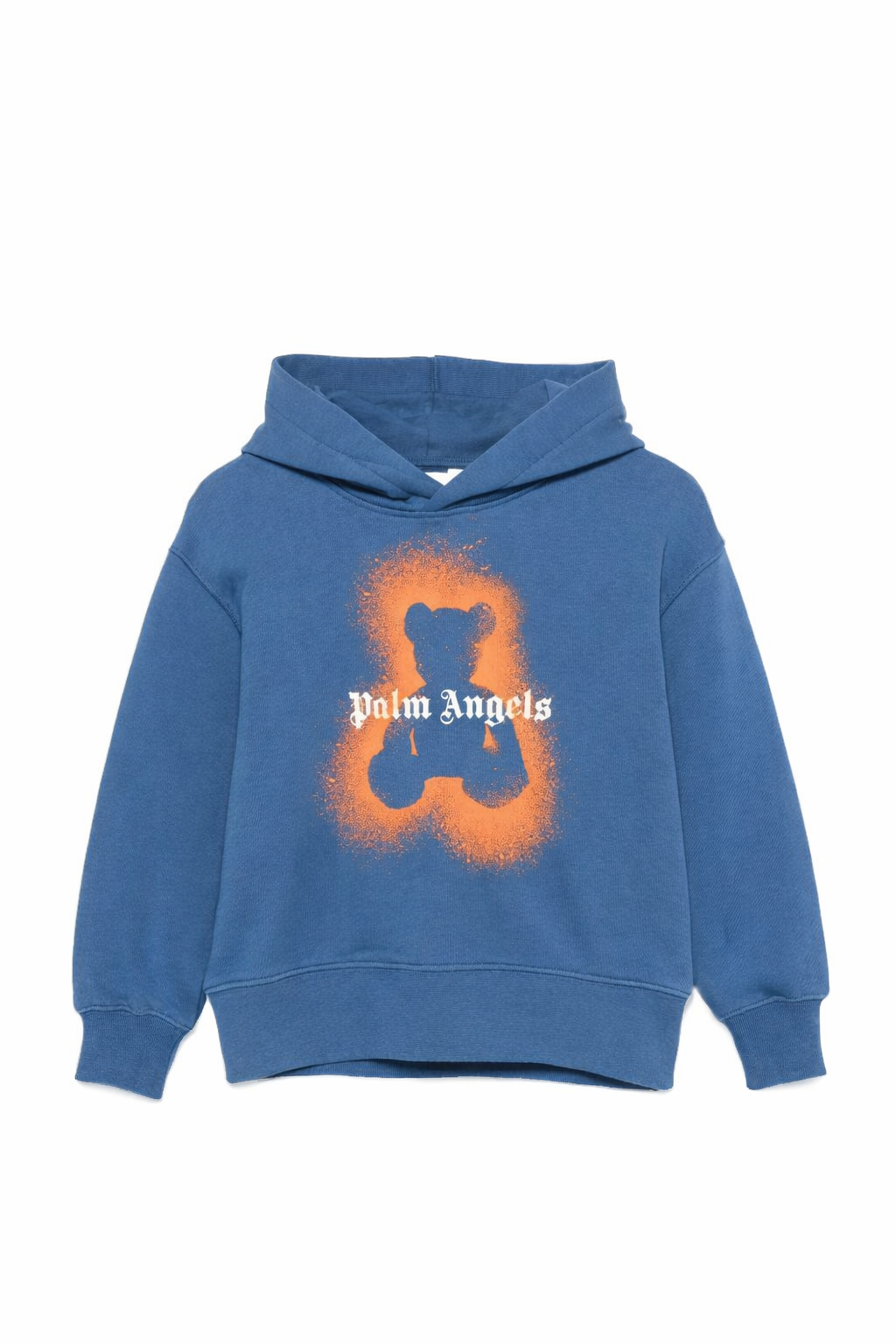 Felpa per bambino Palm Angels blu con cappuccio logo grafico e scritta orso PBBB012S26FLE006 060 PALM ANGELS KIDS 