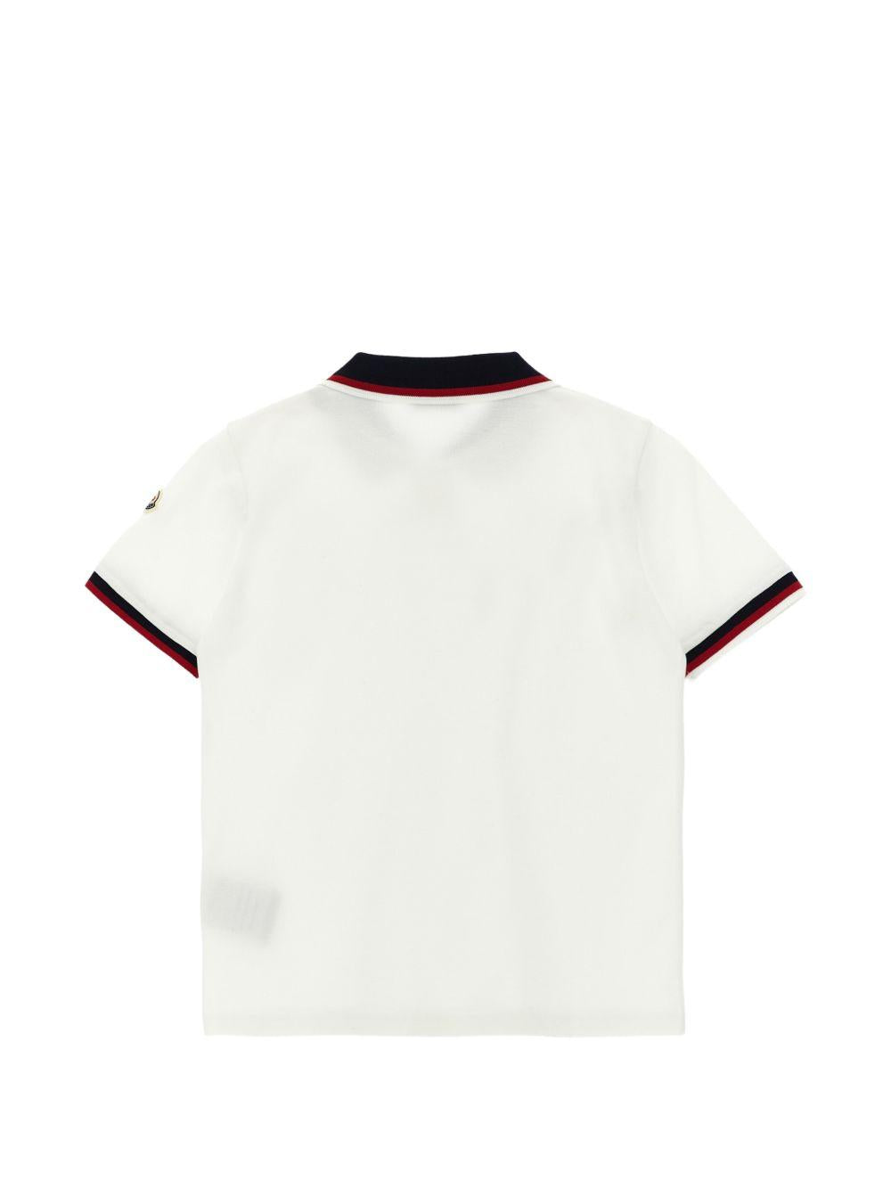 T-shirt per bambino Moncler Enfant bianca con dettaglio tricolore L19548A000038496W 034 MONCLER KIDS 