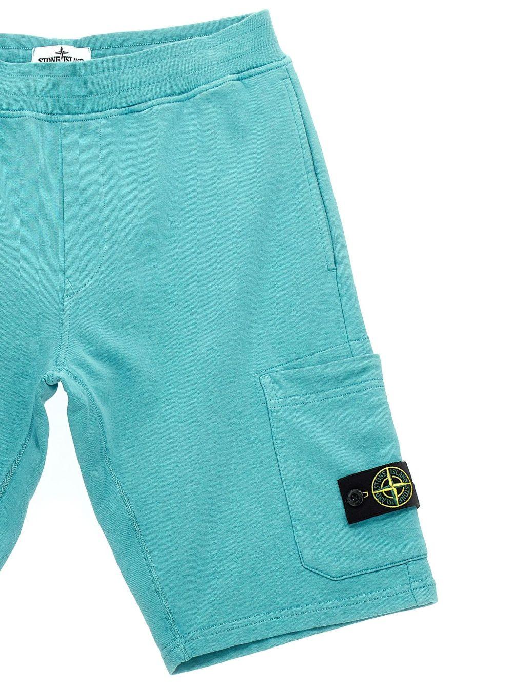 Bermuda per bambino Stone Island Junior azzurro con applicazione K1S166200006S0040 V0042 STONE ISLAND JUNIOR 
