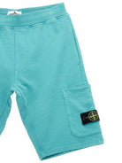 Bermuda per bambino Stone Island Junior azzurro con applicazione K1S166200006S0040 V0042 STONE ISLAND JUNIOR 