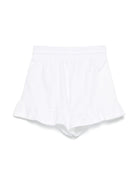 Shorts con stampa Leo Teddy per bambina Moschino Kids bianco con due tasche laterali HAQ014LCA19 10101 MOSCHINO KIDS 