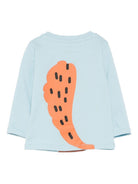 T-shirt per neonato Stella McCartney Kids azzurro con stampa scoiattolo TX8600 Z0434 670 STELLA McCARTNEY KIDS 