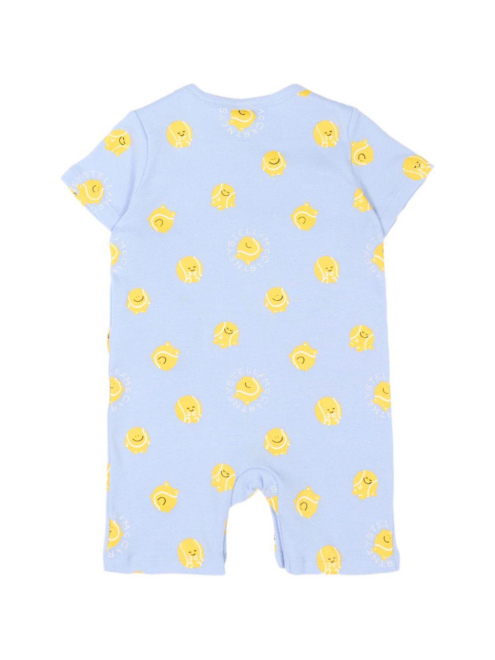 Set tutina e bavaglino per neonato Stella McCartney Kids azzurra con stampa all-over TYB530 Z3647 602MC STELLA McCARTNEY KIDS 