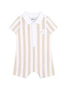 Tutina per neonato Boss Kids beige con motivo a righe verticali J53032 249 BOSS KIDS 