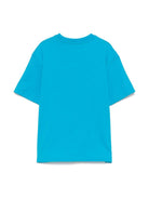 T-shirt con stampa per bambino MSGM Kids azzurro con orlo dritto S5MSJBTH036 MS011 MSGM KIDS 