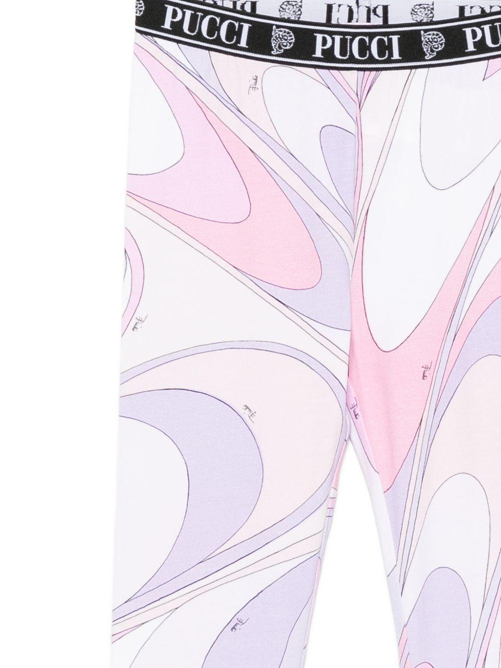Leggings per bambina Emilio Pucci Junior multicolore con stampa Iride PY6B61 Z3688 508LI EMILIO PUCCI KIDS 