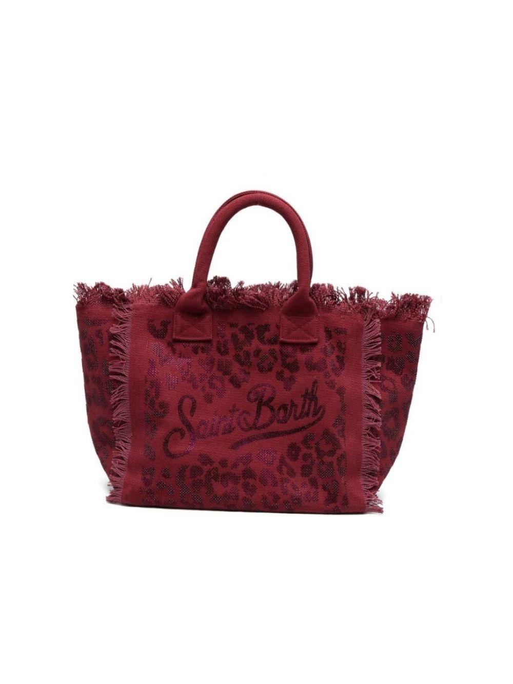Borsa Vanity MC2 Saint Barth burgundy con stampa animalier con glitter VANI001 00269L MC2 ST. BARTH KIDS 
