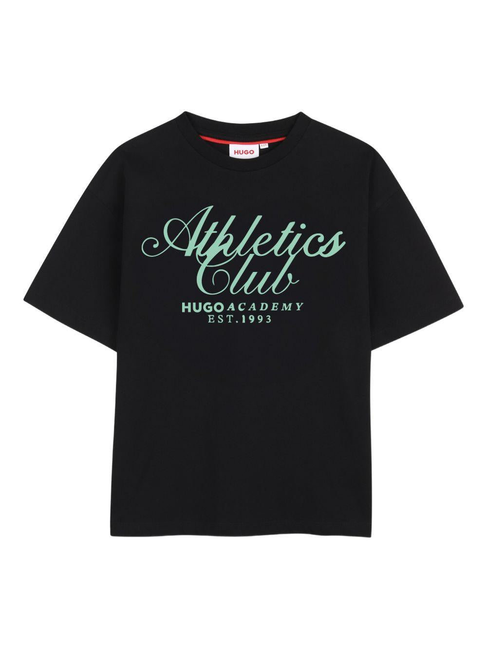 T-shirt per bambino Hugo Kids nera con logo sul davanti G01021 09B Hugo KIDS 