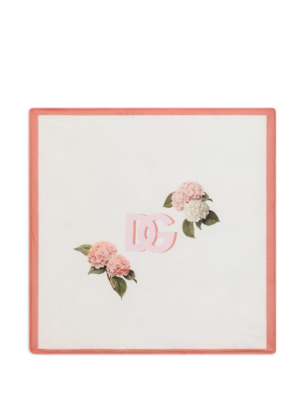 Coperta per neonata Dolce & Gabbana Kids multicolore con stampa floreale all-over LNJAE7 II7JU HF5XG DOLCE & GABBANA KIDS 