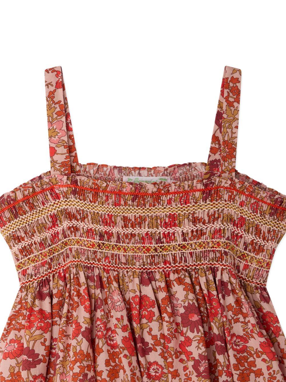 Abito per bambina Bonpoint Labeille rosso con stampa a fiori S06GDRW00047 520 BONPOINT KIDS 