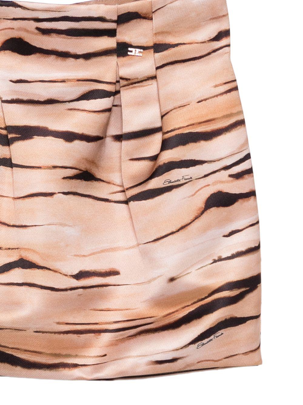 Gonna per bambina Elisabetta Franchi La Mia Bambina animalier con dettaglio logo EFGO2180RAE01 6006 ElISABETTA FRANCHI 