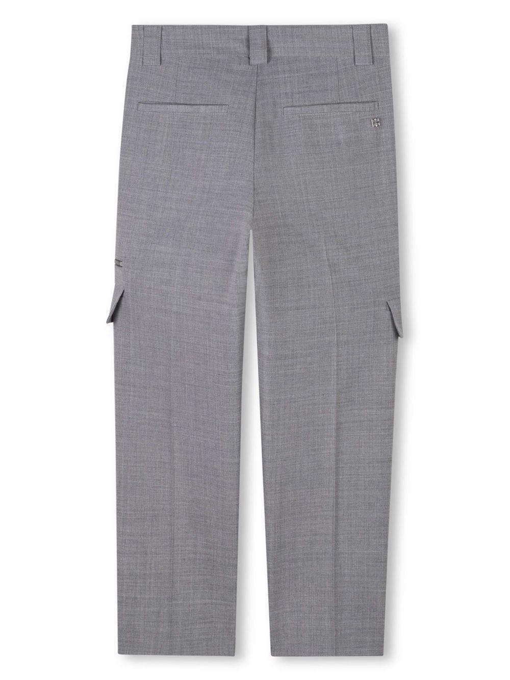 Pantaloni dritti per bambino Givenchy Kids grigio con piega stirata H30688 A47 GIVENCHY KIDS 