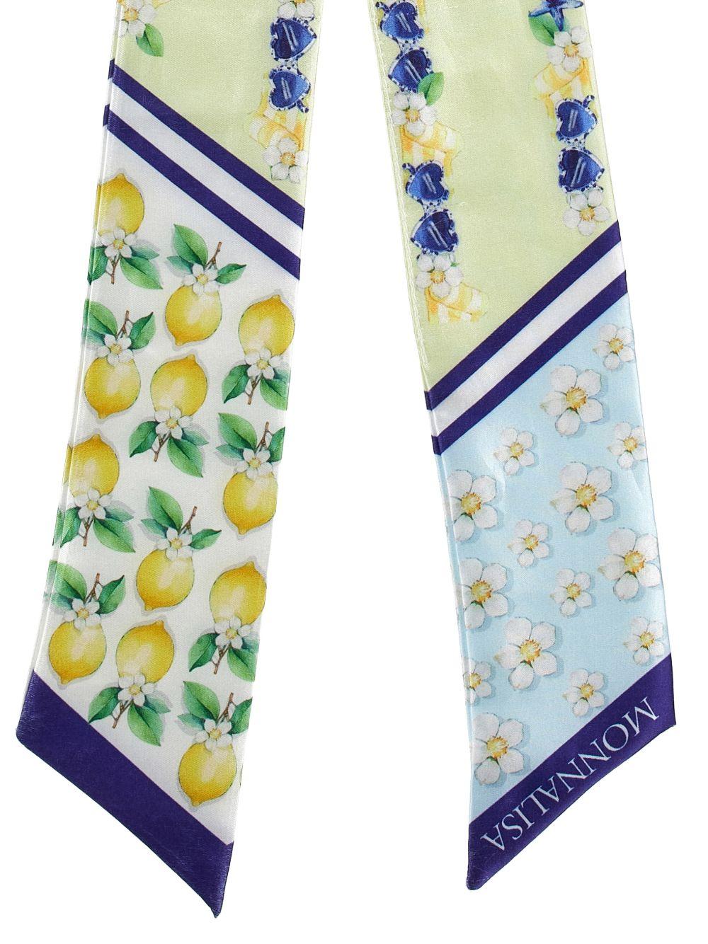 Foulard per bambina Monnalisa verde con stampa grafica limoni 19G015 7746 9914 MONNALISA 