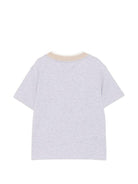 T-shirt per bambino Eleventy Kids grigia con girocollo a contrasto EZ8H11 Z3711 804 ELEVENTY KIDS 