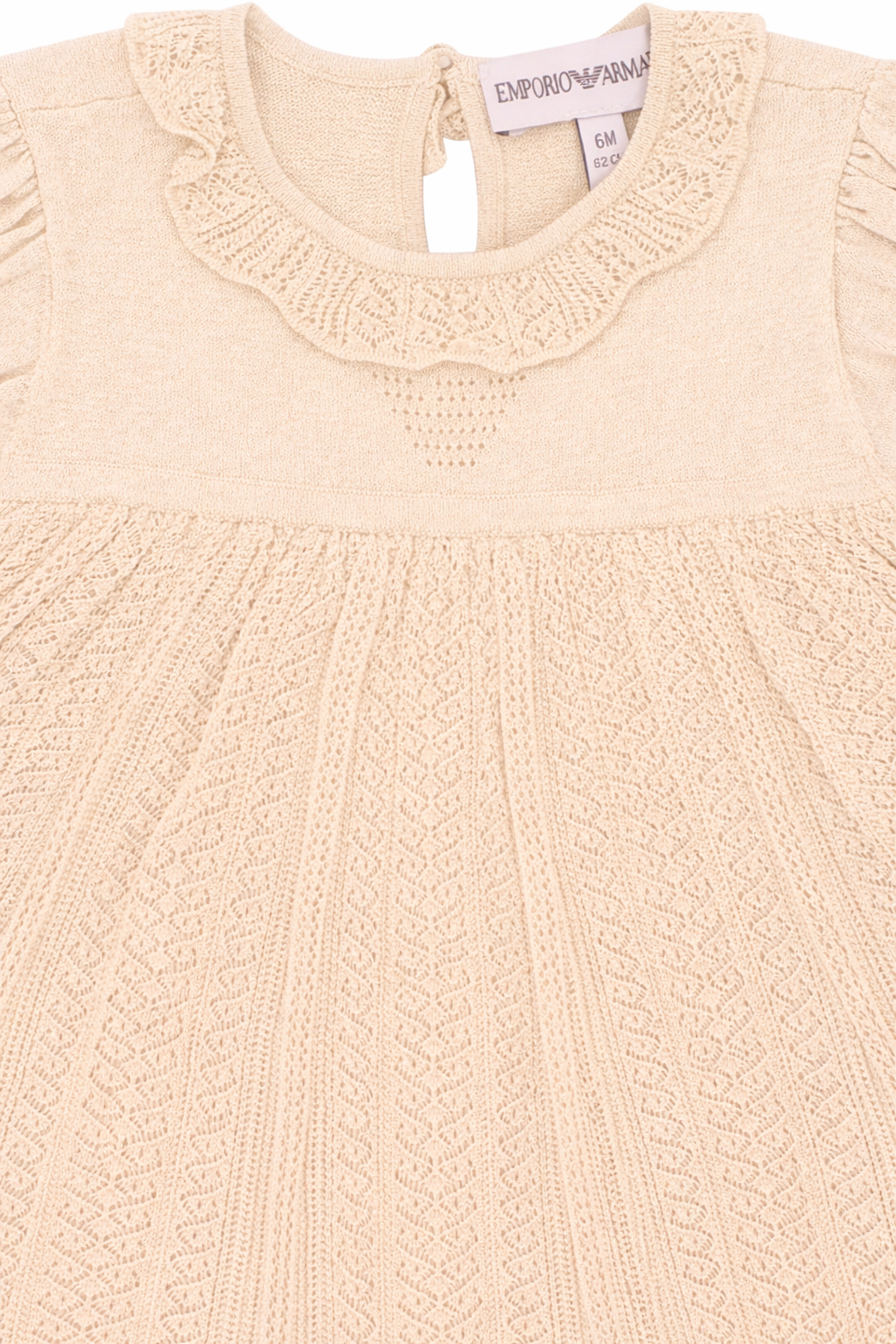 Abito per neonata Emporio Armani Kids beige con dettagli in pizzo EG000779 AF22791 U0007 EMPORIO ARMANI KIDS 