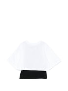 T-shirt per bambina MSGM Kids bianca con logo-toppa S6MSJGTH092 001 MSGM KIDS 