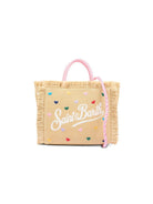 Borsa Colette MC2 Saint Barth beige con cuoricini ricamati all-over COL0017 00344L MC2 ST. BARTH KIDS 