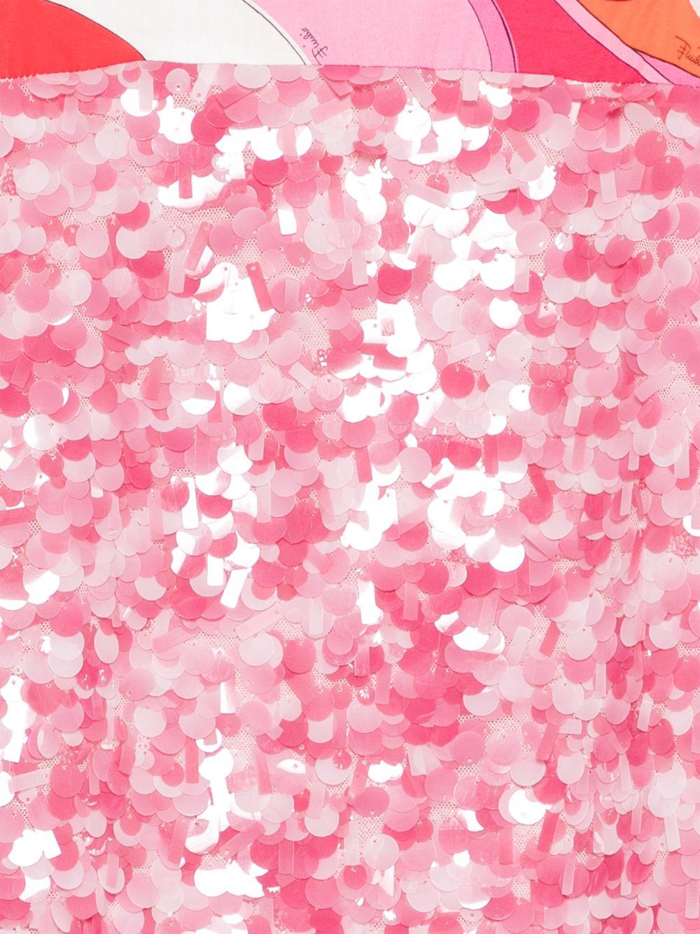 Abito per bambina Pucci Junior rosa con decorazioni di paillettes PY1C82 U0278 511 EMILIO PUCCI KIDS 