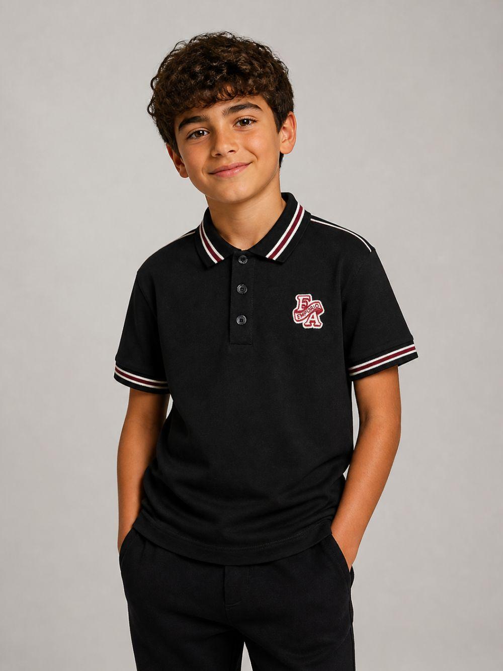 Polo per bambino Emporio Armani Kids blu a maniche corte EB001381 AF13715 UB118 EMPORIO ARMANI KIDS 