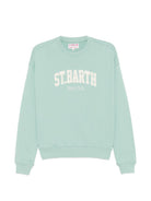 Felpa da donna MC2 Saint Barth verde con applicazione logo STD0001 01234L MC2 ST. BARTH 