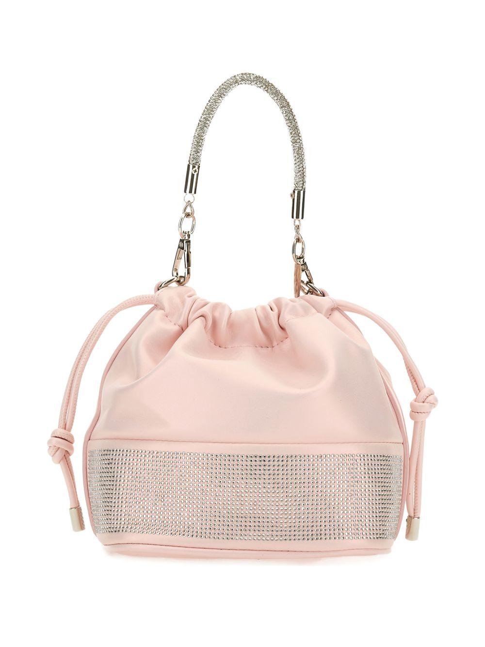 Borsa a secchiello per bambina Monnalisa rosa con manico in strass 79G004 7742 0091 MONNALISA 